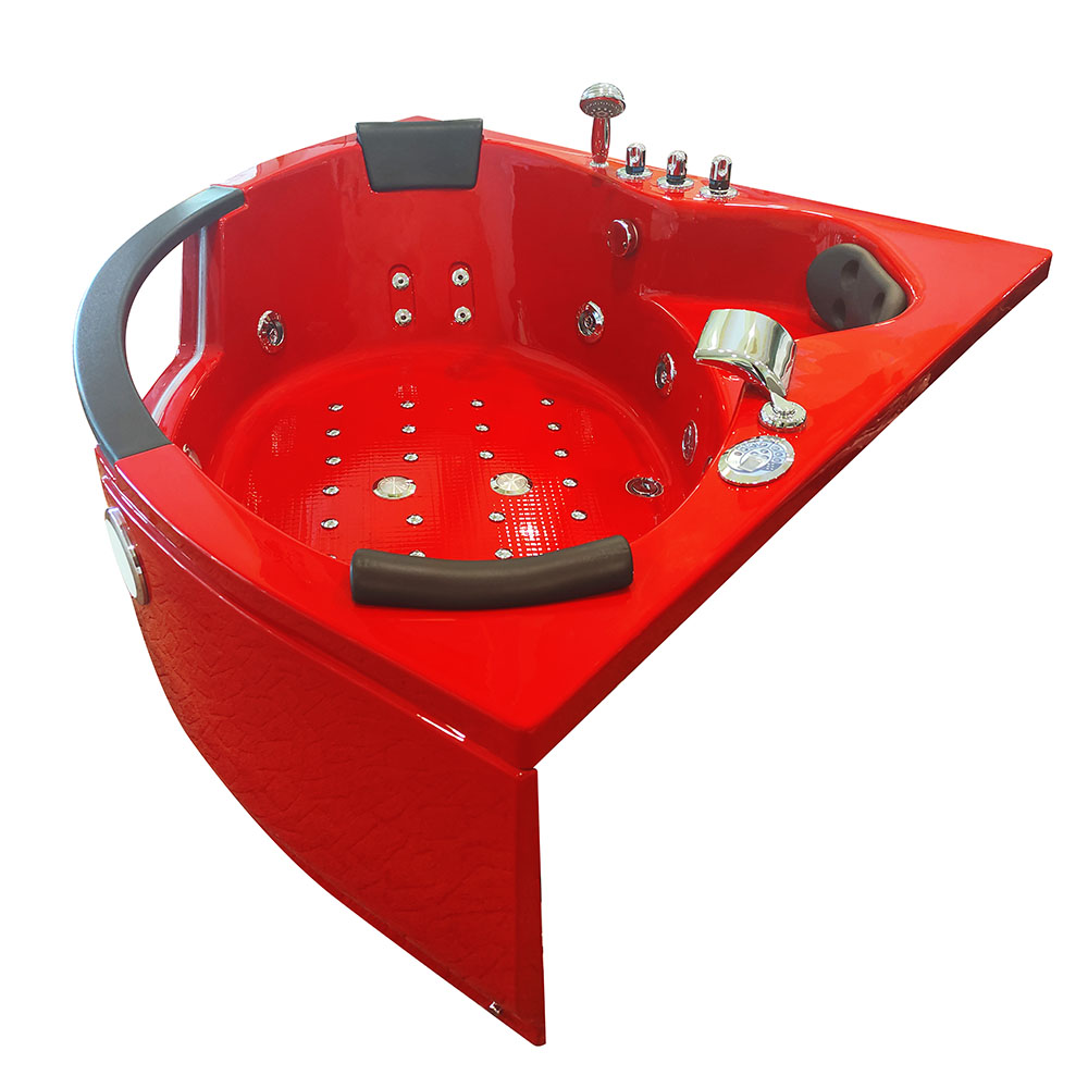 M-SPA - Červená kúpeľňová vaňa TURBO SPA s hydromasážou 152 x 152 x 56 cm