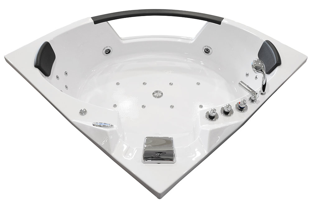 M-SPA - Kúpeľňová vaňa s hydromasážou biela TURBO PLUS 2-miestna 157 x 157 x 67 cm
