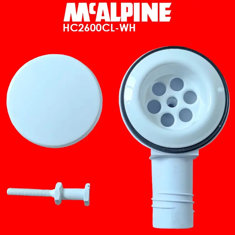 Vaňový sifón McAlpine HC2600CLWH click-clack , biely