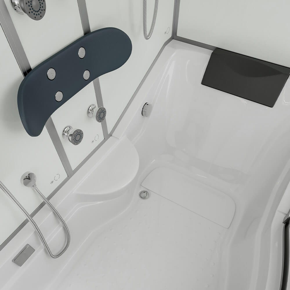 Hydromasážny sprchový kút s vaňou ALLIN 2IN1 - 170 x 90 Biely Ľavý