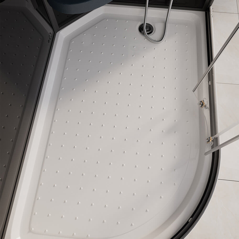ČIERNA PERLA Parná sprcha s vodopádom a parná sauna - 120 x 80 cm
