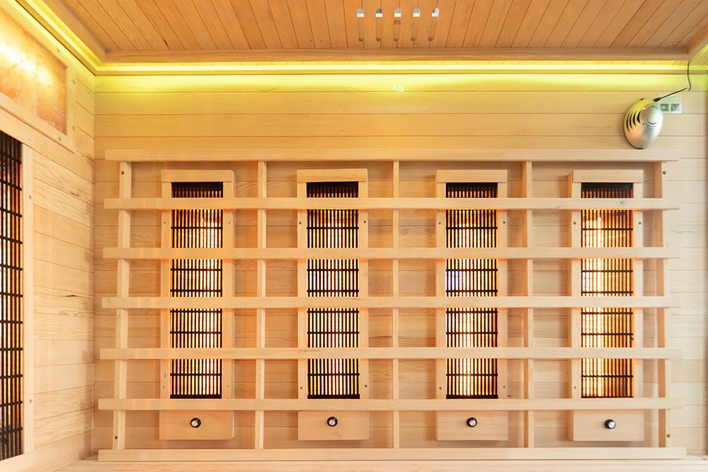 M-SPA EP4R XL Ľavá infrasauna s himalájskymi soľnými kameňmi 180 x 160 x 200 cm