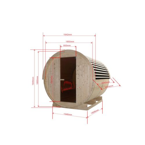 Vonkajšia sauna NYBORG L pre 6 osôb 194,2 x 244,9 x 194,9 cm