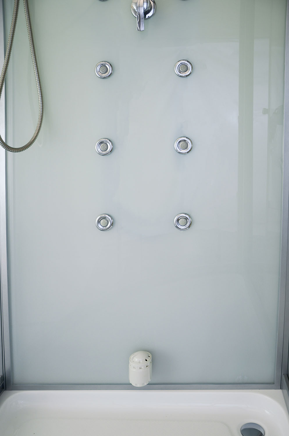 Suchá sauna, parná sauna a sprchovací kút TRIO pravá 180X110X223CM