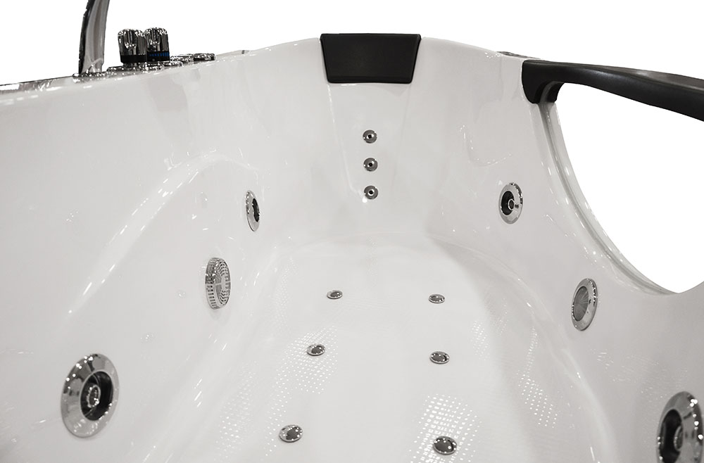 M-SPA - Kúpeľňová vaňa pravá s hydromasážou 1002 TURBO pre 1 osobu 180 x 88 x 65 cm
