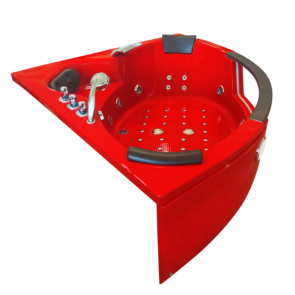 M-SPA - Červená kúpeľňová vaňa TURBO SPA s hydromasážou 152 x 152 x 56 cm