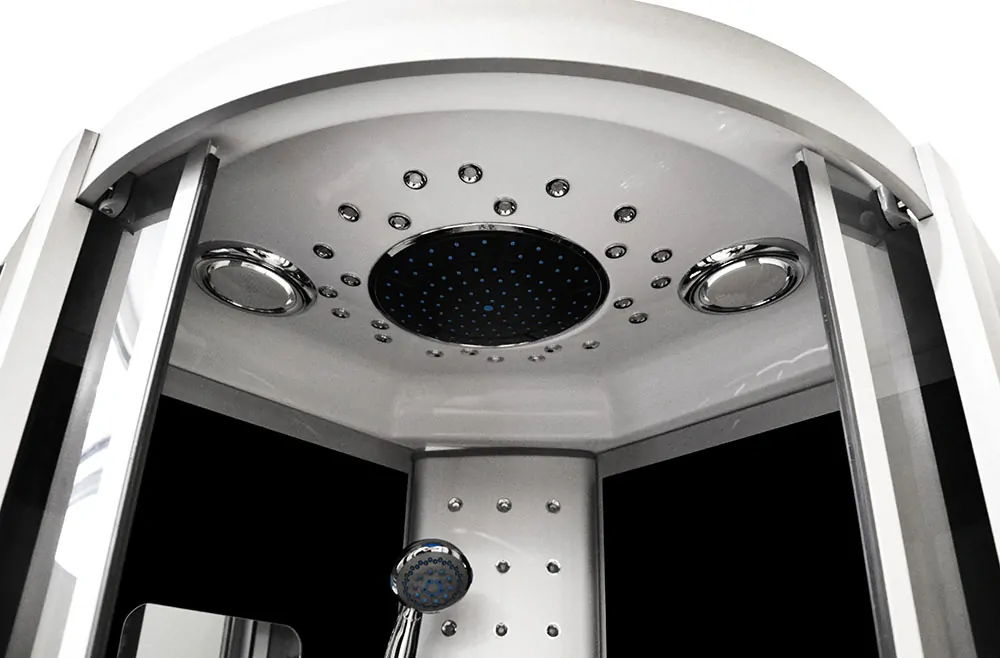 M-SPA - Hydromasážny sprchový box čierny 6089 90 x 90 x 212 cm