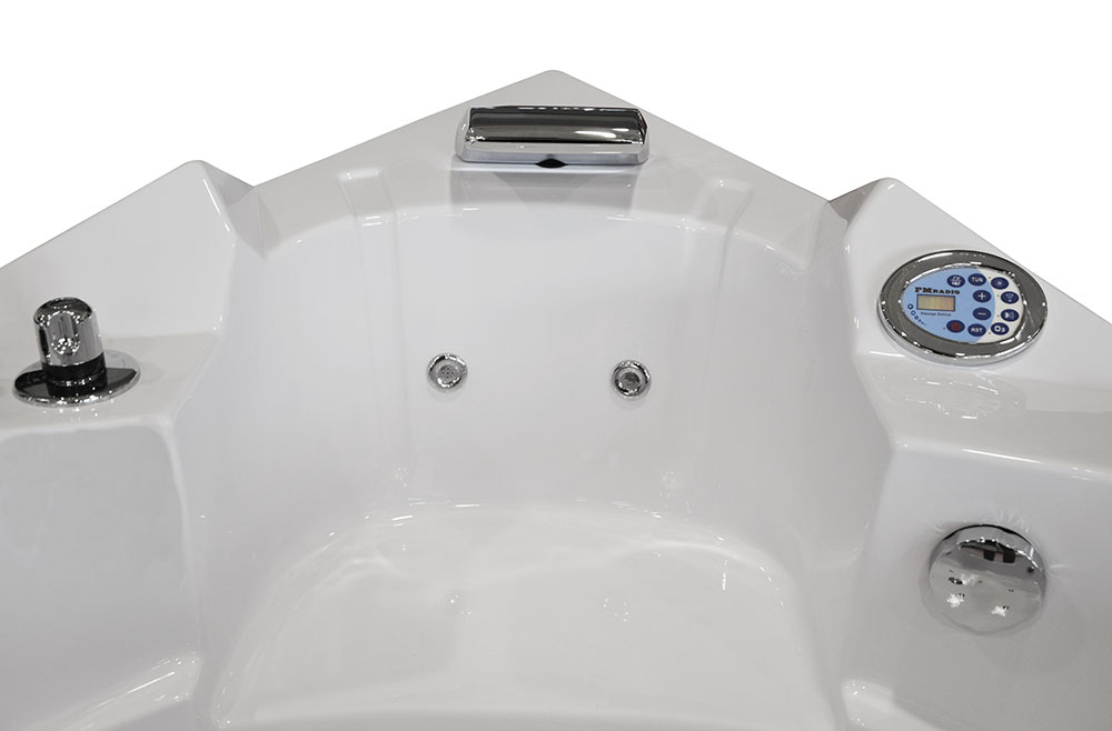 M-SPA - Kúpeľňová vaňa s hydromasážou biela TURBO PLUS 2-miestna 157 x 157 x 67 cm