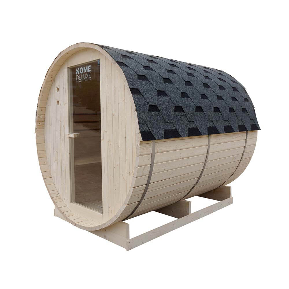 Vonkajšia sudová sauna LAHTI XL - 195 x 220 cm pre 4 osoby