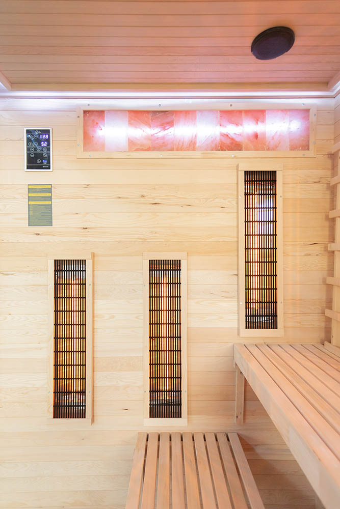 Infrasauna pravá XL s himalájskymi soľnými kameňmi 180X160X200CM
