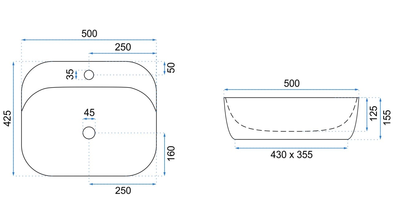 REA - Umývadlo LUIZA 50 zelená matná