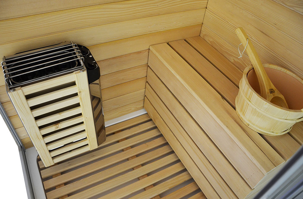 M-SPA - Ľavá suchá sauna s parou a sprchová kabína TRIO 180 x 110 x 223 cm 6 kW