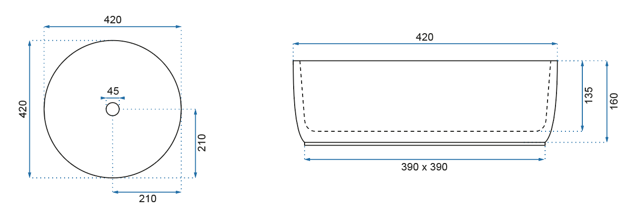 REA - Umývadlo na dosku HELEN
