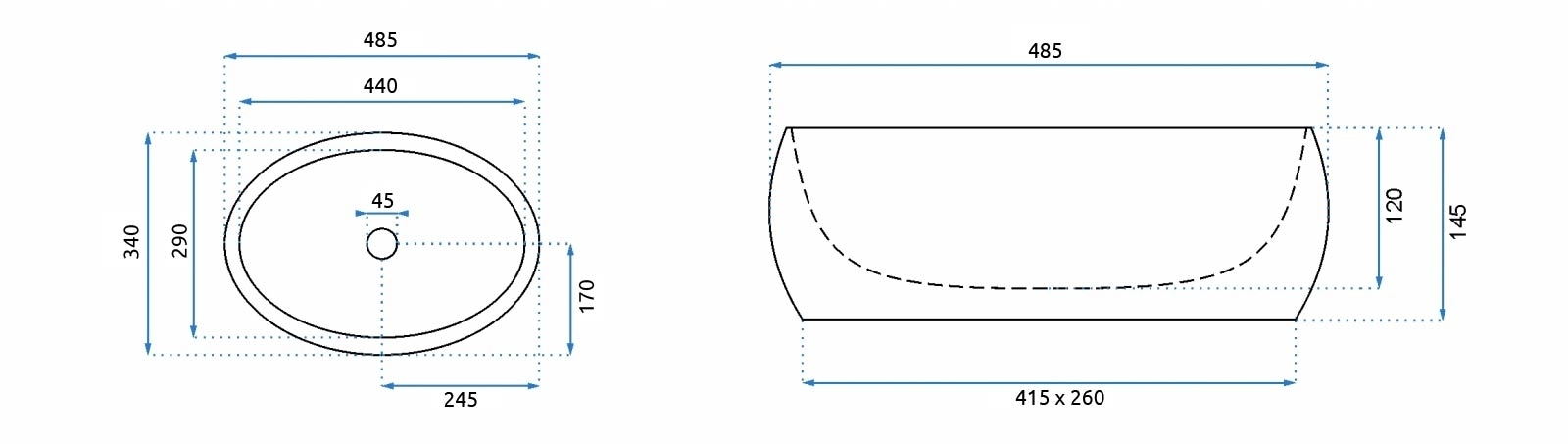 REA - Umývadlo na dosku LINDA LAVA