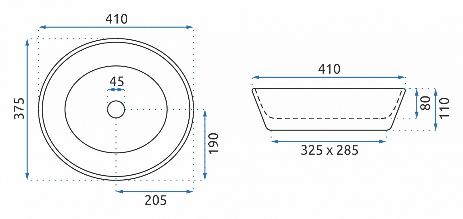 REA - Umývadlo na dosku SAGA