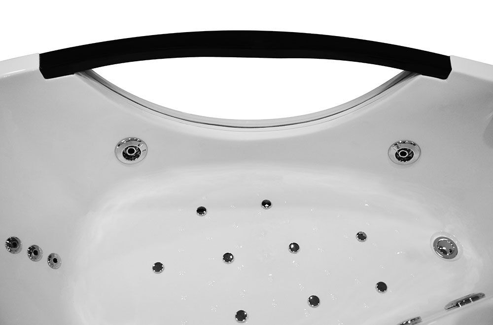 M-SPA - Kúpeľňová vaňa pravá s hydromasážou pre 1 osobu 169 x 90 x 56 cm