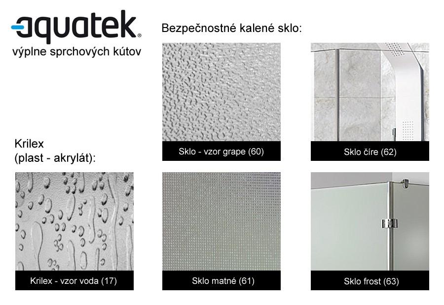 AQUATEK GLASS B4 SPRCHOVÉ DVERE 115, PROFIL CHRÓM, SKLO ČÍRE