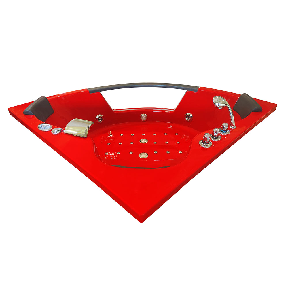 M-SPA - Červená kúpeľňová vaňa TURBO SPA s hydromasážou 152 x 152 x 56 cm