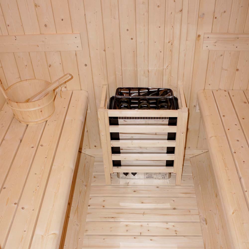 Vonkajšia sudová sauna LAHTI XL - 195 x 220 cm pre 4 osoby