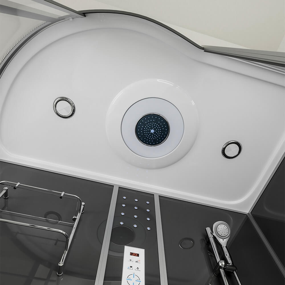 Hydromasážny sprchový kút s vaňou ALLIN 2IN1 - 170 x 90 Čierny Ľavý