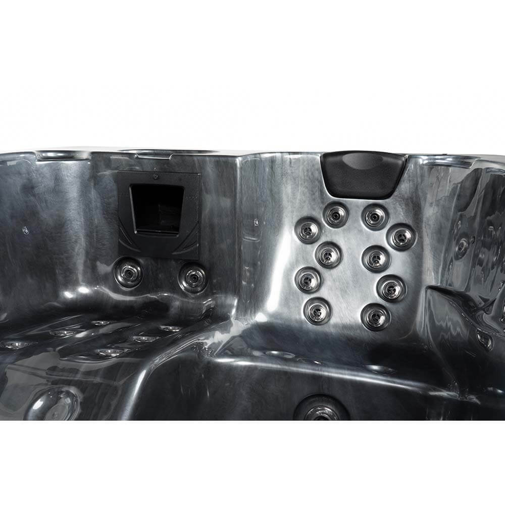 Vonkajšia vírivka BLACK MARBLE PURE - 210 x 160 cm pre 3 osoby