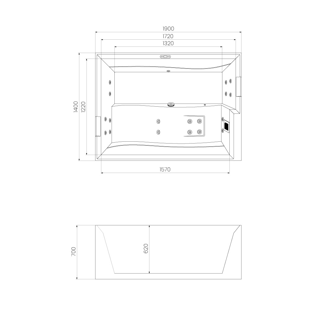 Vonkajšia vírivka NIMBUS DELUXE PURE 190 x 140 cm pre 2 osoby