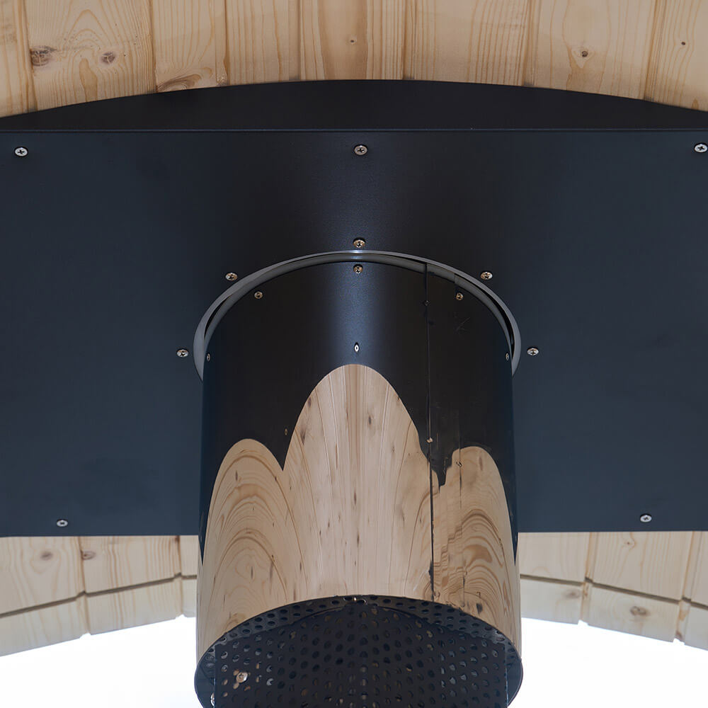 Sudová sauna s kachľovou pecou LAGOM DELUXE pre 4-6 osôb - ⌀ 210 x 240 cm