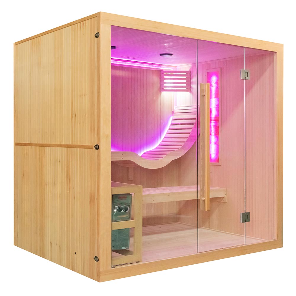 Sucha sauna EA5S s kachlami harvia 8 kw solnym kamenom a izolaciou stien 210 x 160 x 200 cm