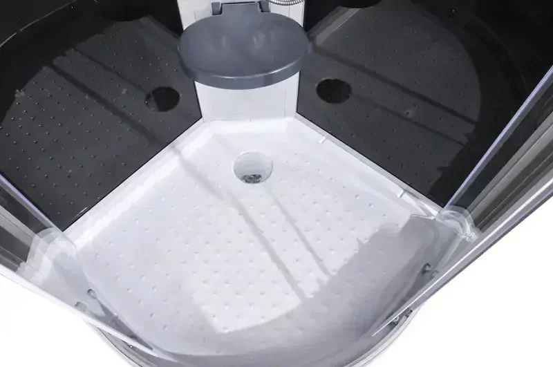 Sanotechnik - QuickLine Scala - sprchový box štvrťkruh 90 x 90 x 215cm - čierny