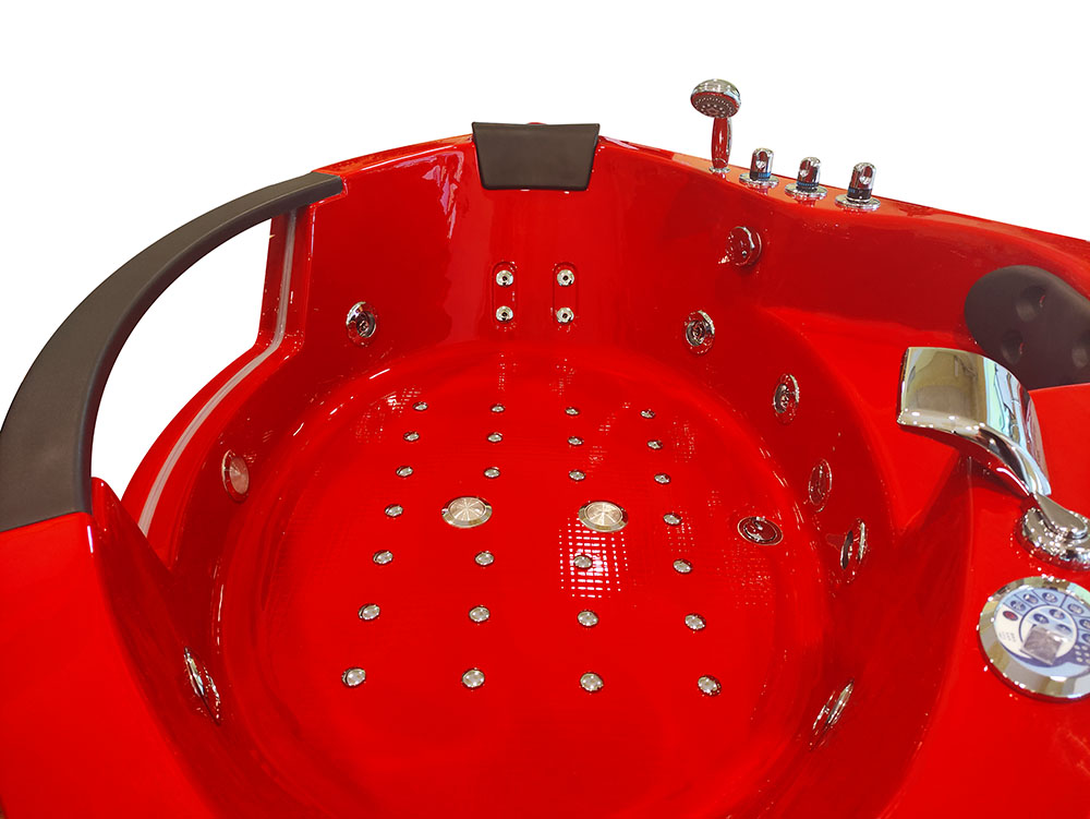 M-SPA - Červená kúpeľňová vaňa TURBO SPA s hydromasážou 152 x 152 x 56 cm