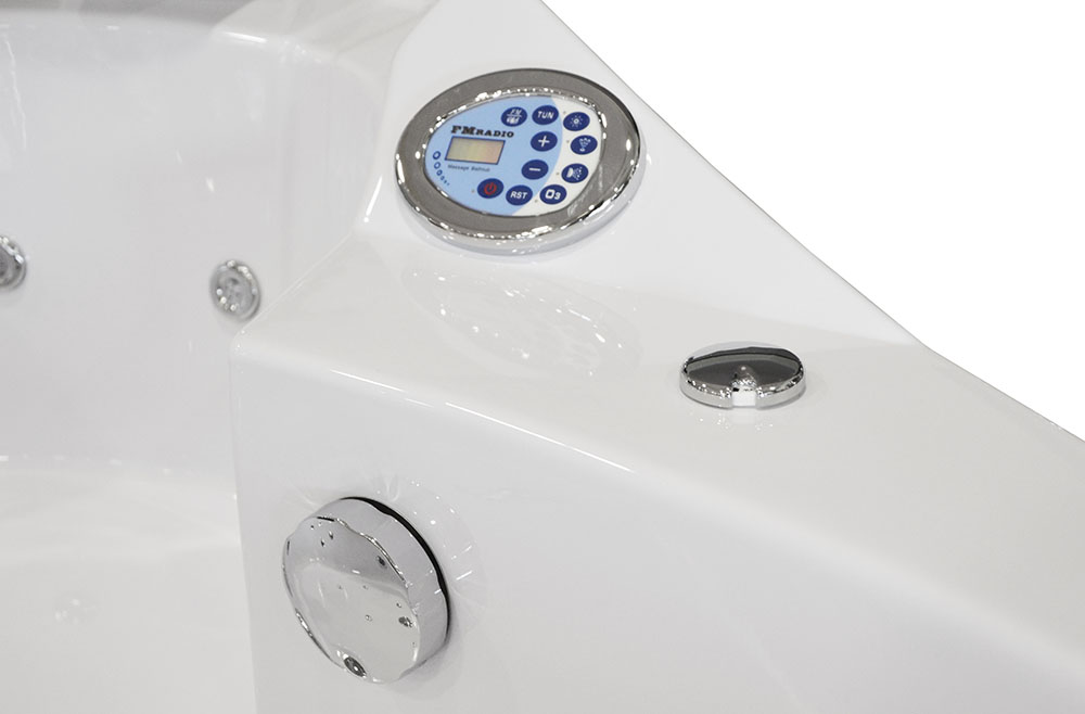 M-SPA - Kúpeľňová vaňa s hydromasážou biela TURBO PLUS 2-miestna 157 x 157 x 67 cm