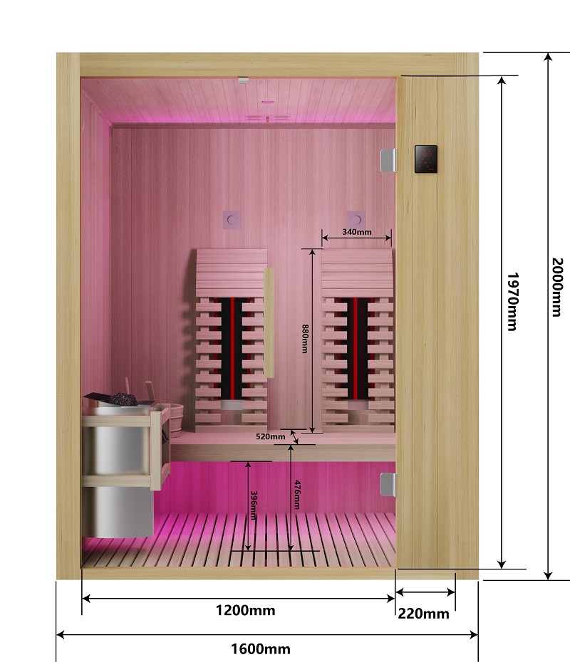 Kombinovaná infra a fínska sauna ALASKA pre 2 osoby