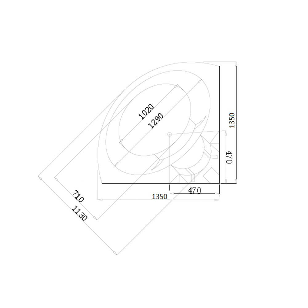 Hydromasážna vaňa so svetelnou terapiou LAGUNA L MINI - 135 x 135 cm