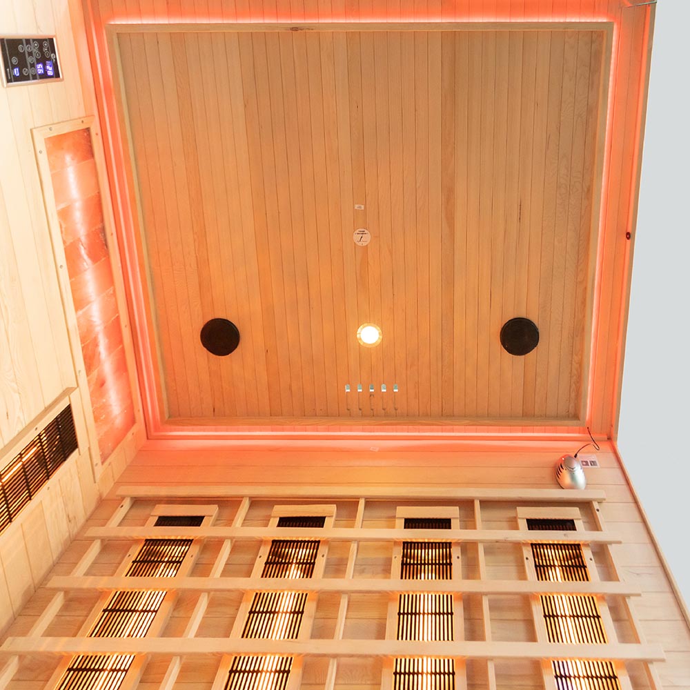 M-SPA EP4R XL Ľavá infrasauna s himalájskymi soľnými kameňmi 180 x 160 x 200 cm