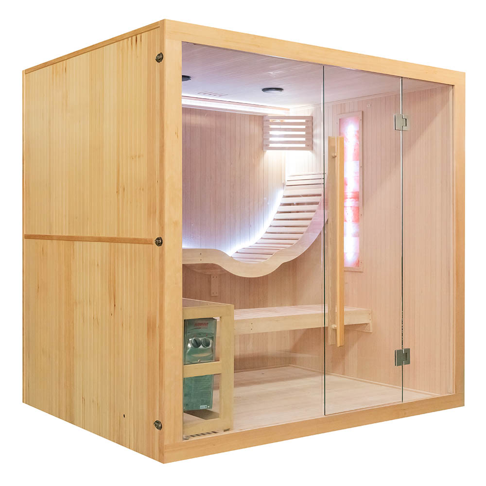 Sucha sauna EA5S s kachlami harvia 8 kw solnym kamenom a izolaciou stien 210 x 160 x 200 cm