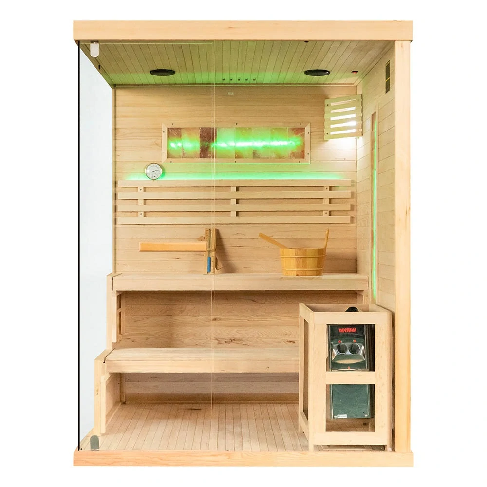 Suchá sauna EP2S XL PRAVÁ so soľným kameňom a izoláciou stien, 2-miestna, 150x120x200cm, 4,5kW