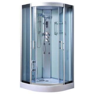 M-SPA - Sprchový box biely s hydromasážou a parnou saunou 513BS 90 x 90 x 215 cm