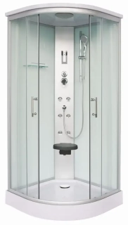 Sanotechnik - QuickLine Scala - sprchový box štvrťkruh 90x90x215 cm - biely