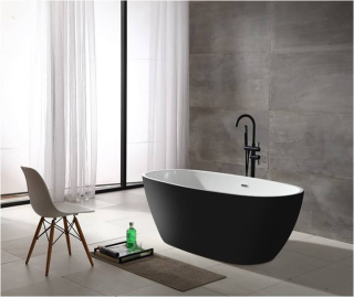  Sanotechnik SOHO BLACK Manhatten akrylátová voľne stojaca vaňa 170x80 cm, black G9030 