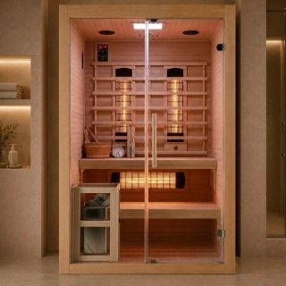 Kombinovaná sauna pre 2 osoby Sanotechnik TwinCombi 130 × 120 cm (fínska + infrasauna)