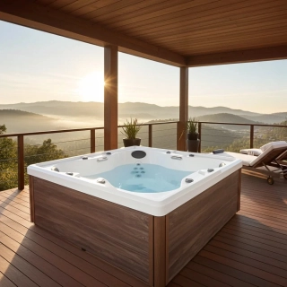 Vonkajšia vírivka pre 4 osoby Sanotechnik Palermo biela 180x160cm