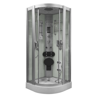 M-SPA - Hydromasážny sprchový box biely 9909 + sauna 90 x 90 x 220 cm