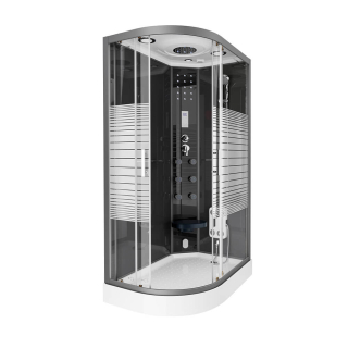 ČIERNA PERLA Parná sprcha s vodopádom a parná sauna - 120 x 80 cm