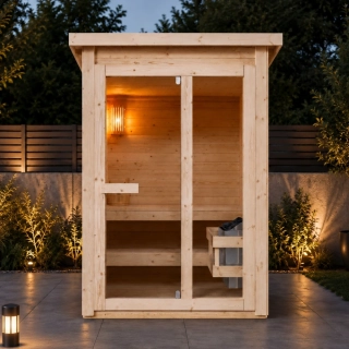Vonkajšia fínska sauna HELSINKI pre 2 – 3 osoby, 165 × 175 cm