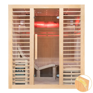 Suchá sauna s kachľami HARVIA 6 kW, soľným kameňom a izoláciou stien 180X160X200CM