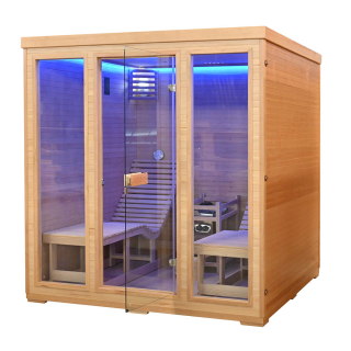 Suchá sauna EL5S s pecou HARVIA 8 kW, soľným kameňom a izoláciou stien 180 x 180 x 190 cm