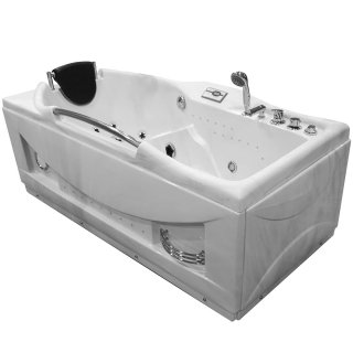M-SPA - Kúpelňová vaňa ľavá s hydromasážou mramor 174 x 88 x 70 cm